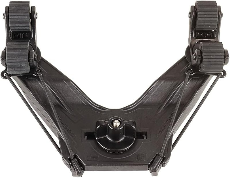YakAttack DoubleHeader with Dual RotoGrip Paddle Holders | Offset Kayak Paddle Holder | Multi-Accessory Track Mount | Includes SnapNStrap Tethers | Compatible with GearTrac & Most Kayak Tracks - Image 1